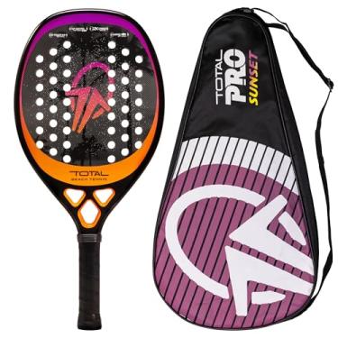 Imagem de Raquete Beach Tennis Carbono 12k Total Pro Sunset + Capa | Leve e equilibrada | 1 ano de garantia