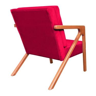 Imagem de Poltrona Monalisa Decorativa Veludo Cores - DS Estofados, Vermelho