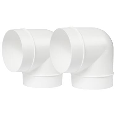 Imagem de Pacote de 10 cm de 2 tubos de duto 90 graus tubo de ventilação tubo redondo conector curvado 10 cm