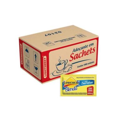 Imagem de Adoçante sucralose blenda lowcucar sachê 0,6g c/ 1.000 unidades - LOWÇ