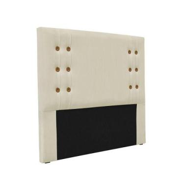 Imagem de Cabeceira Cama Box Casal 140cm E Recamier Gênova Veludo Bege S04 - D'r