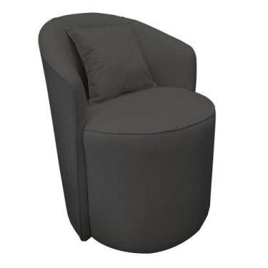 Imagem de Poltrona Redonda Serena Suede Base Fixa C05 - D'rossi Cor Grafite