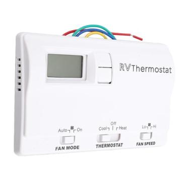 Imagem de Termostato Digital RV 3 Modos de Ajuste para Aquecimento e Resfriamento Termostato Montado na Parede 83303362 C Compatível Com (Branco)
