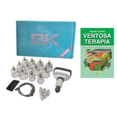Imagem de Kit Ventosa Bk Com 12 Copos C/Livro Ventosaterapia (AZUL)