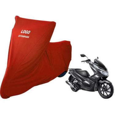 Imagem de Capa Moto Honda Pcx De Tecido Helanca Resistente Anti Risco - Mz, Verm