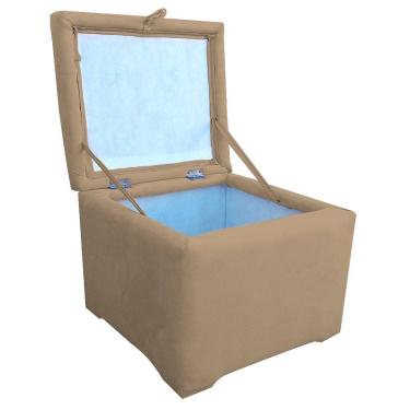 Imagem de Puff Baú Porta Suitte Objetos 45x45x45cm Capuccino