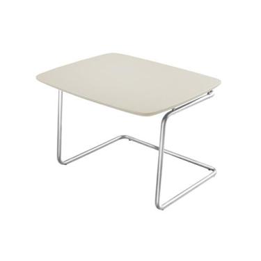 Imagem de Mesa de Centro Kairos Base Cromada 54x43cm LarFlex, Off White