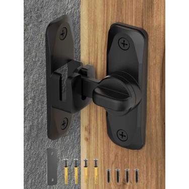 Imagem de MeBantoo Fechadura de porta de celeiro flip de 90/180 graus, protege a privacidade - trava de porta deslizante de segurança, ferragens de trava de portão pequeno para celeiro, jardim, banheiro,