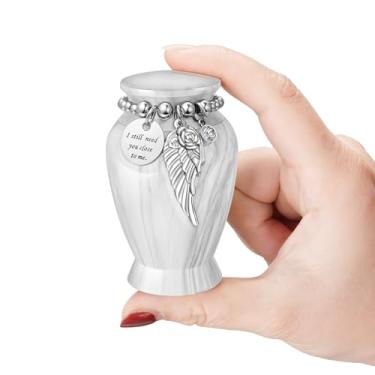 Imagem de XIUDA Pequenas Urnas Memoriais Para Cinzas Humanas, Mini Urna De Alumínio Com Pingente Asa Anjo, Funerária Decorativa Cremação, Mulheres E Homens