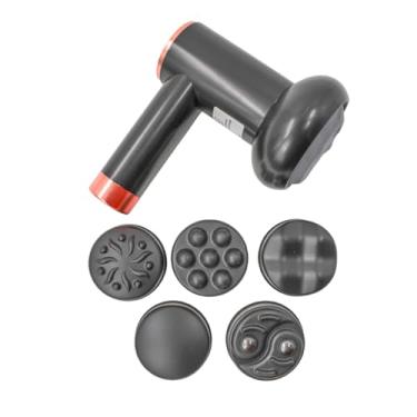 Imagem de Massageador Elétrico Corporal Portátil, 6 Níveis de Intensidade, 5 Cabeças de Massagem, USB-C, Preto