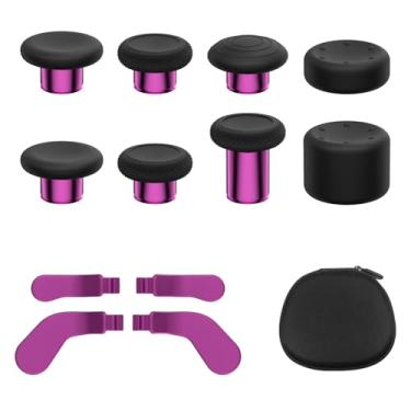 Imagem de KD.FLY Kit De Substituição Para Joysticks Metal 13 Em 1 Xbox Elite Series 2, Inclui Magnéticos, Botões, Capas Silicone E Bolsa Armazenamento, Preto Rosa