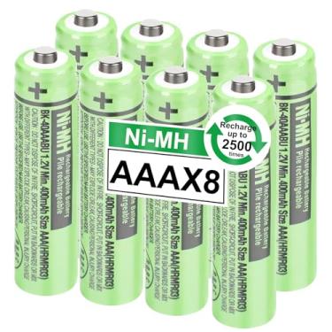 Imagem de OSIM Pacote com 8 baterias recarregáveis BK-40AAABU Ni-MH AAA 400 mAh 1,2 V AAA NI-MH para telefones sem fio Panasonic, controles remotos, eletrônicos