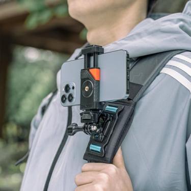 Imagem de SOH Mingying Suporte De Alça Ombro Para Mochila Celular, Base Com Rotação 360°, Almofada Ajustável E Sistema Montagem Em Velcro Iphone 15 Pro Max/14/13/Samsung, Google, Lg, Pixel, Xiaomi, Todos Os S