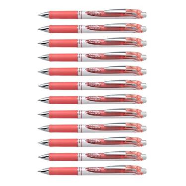 Imagem de Pentel Caneta de tinta gel líquida retrátil EnerGel RTX (0,7 mm), linha média, tinta rosa coral, caixa com 12 canetas (BL77-P3)