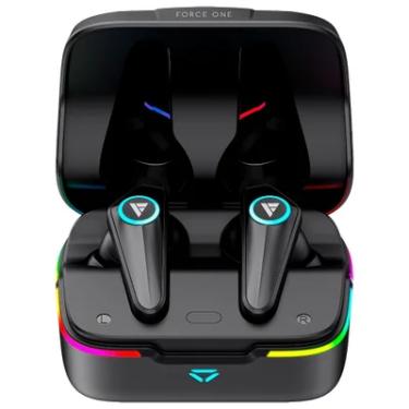 Imagem de Fone De Ouvido Force One In-Ear Sonic Boom, Bluetooth 5.1, RGB, Bateria Até 24h, Preto
