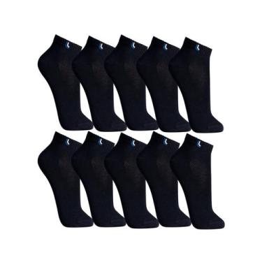 Imagem de Kit 10 Pares Meia Lupo Soquete Cano Curto Masculina Algodão, Preto, M 