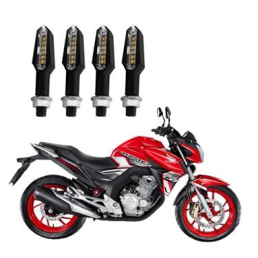 Imagem de KIT 4 Setas Esportiva Pisca de Led Modelo P29 Para Moto Honda CB 250 T