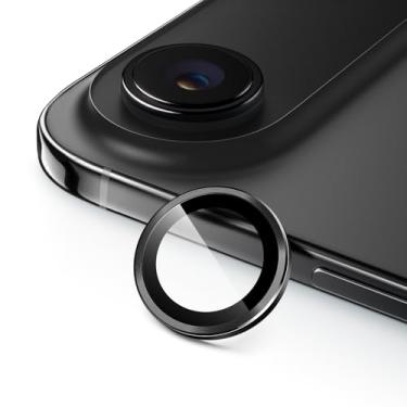 Imagem de JETech Protetor de Lente de Câmera para iPhone Air, Anel Individual de Metal de Vidro Temperado 9H, Bandeja de Rápida Instalação, HD Claro, 1 Conjunto (Preto)