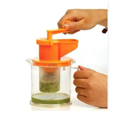 Imagem de Espremedor Manual de Frutas e Grãos com Processador, 400 ml, Transparente