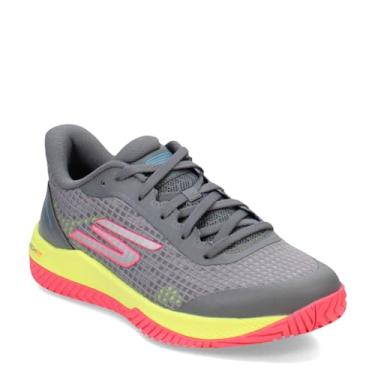 Imagem de Skechers Tênis feminino Go Train Arch Fit Viper Court Pro-Pickleball, Cinza/Rosa 2, 41