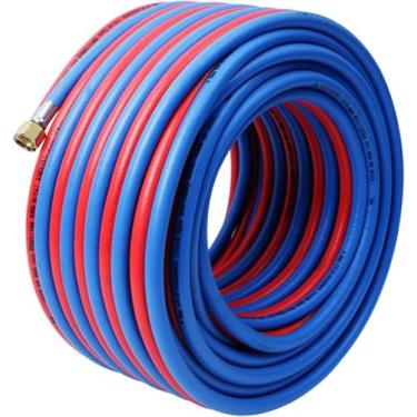 Imagem de 25m, Mangueira De Tocha De Soldagem Dupla, Mangueira De Tocha De Acetileno Oxi Mangueiras De Tocha De Corte Com Encaixe De Cobre, Mangueira Industrial à Prova De Explosão, 15m