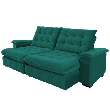 Imagem de Sofá 4 Lugares Coliseu 2.60m Retrátil E Reclinável Super Pillow - Verde