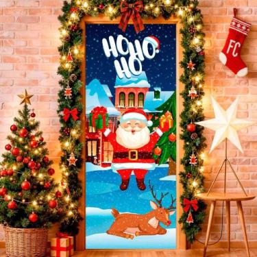 Imagem de Capa Porta Natal 3D Veste Fácil em Tecido Premium pra Decoração Natali