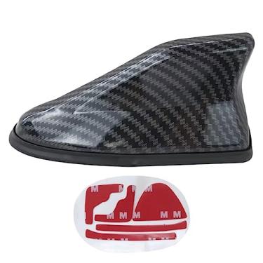 Imagem de Antena universal de teto de carro de fibra de carbono antena de barbatana de tubarão antena de rádio de sinal AM/FM antena