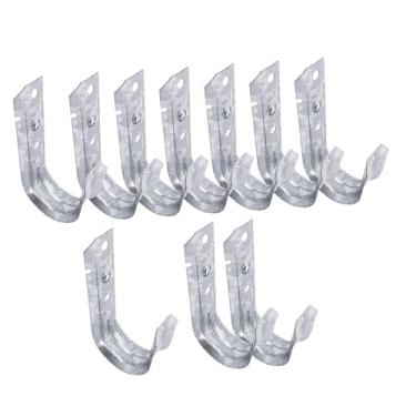 Imagem de NonMiFyR 10x Ganchos J para Suporte de Cabos, Suportes para Cabos, Ganchos de aço Galvanizado de Alta Resistência para Garagem, Gerenciamento de Fios para Teto, 5.08 Cm de Largura