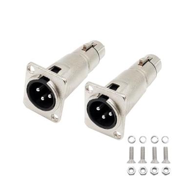 Imagem de Voluty Tek 3PIN D Patch Panel Mount XLR Macho para XLR fêmea Feed/Pass Thru Conector adaptador 2 peças
