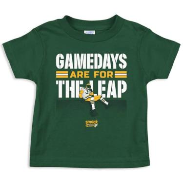 Imagem de Vestuário de bebê Gamedays para fãs de futebol Green Bay (NB-7T) (camiseta infantil verde floresta, 7T)
