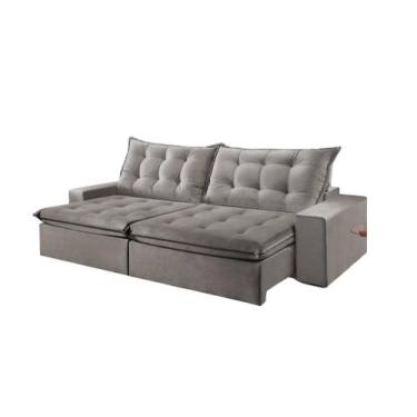 Imagem de Sofá Montebello Retrátil e Reclinável 210cm com Pillow e Molas Ensacad