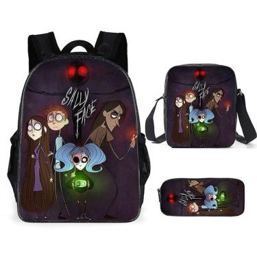 Imagem de Conjunto de mochilas Sallys Faces School Students com bolsa de ombro