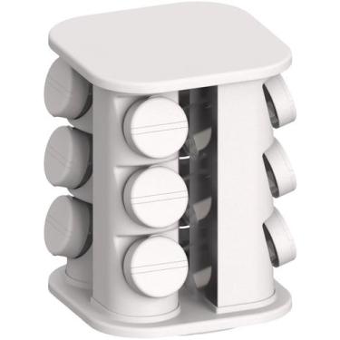 Imagem de Porta Temperos Unitermi Giratório Completo C/ 12 Potes Condimentos Coz