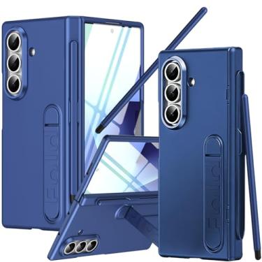 Imagem de YQODSZ Capa para Samsung Galaxy Z Fold 7 com suporte para caneta S e Stylus e suporte, protetor de tela de vidro embutido capa protetora de dobradiça cobertura total à prova de choque fina capa