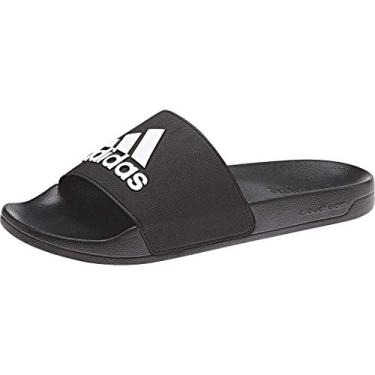 Imagem de adidas Chinelo masculino Adilette para chuveiro, Núcleo preto/calçado branco/núcleo preto, 9