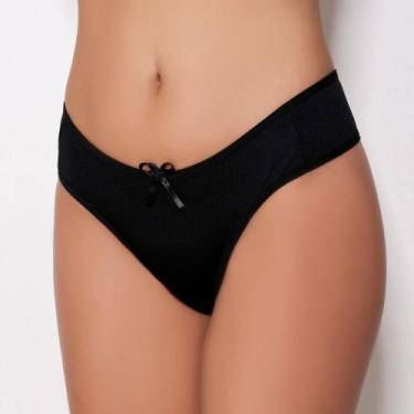 Imagem de Tanga Fio Duplo Liso Cor:PretoTamanho:GG - Saulo Lingerie, Preto, GG