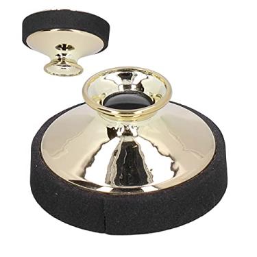 Imagem de Cryfokt Silenciador de Saxofone, Redução de Tom Leve para Prática de Saxofone Alto para Iniciantes Musicais, Material Abs para Crianças (Ouro)