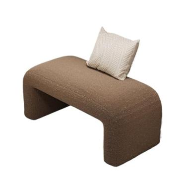 Imagem de Armários para sapatos com prateleiras para sapatos Shoeshine fezes casa porta entrada usar sapatos quarto sofá cama sala de montagem banco pacote macio(Curry,80cm)