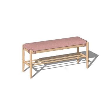 Imagem de Armários para sapatos com prateleiras para sapatos Banco de sapatos, banco armazenamento, carvalho vermelho, entrada, com estofamento removível para, sala estar, corredor(Pink)