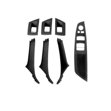Imagem de 1 conjunto/7 peças lhd rhd lado do passageiro porta interior do carro puxar maçaneta capa guarnição Compatível com bmw série 5 f10 f18 523 525 528(RHD Black)