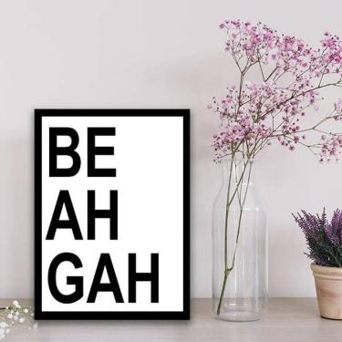 Imagem de Quadro Decorativo Beahgah Moldura Preta Com Vidro 33X24Cm
