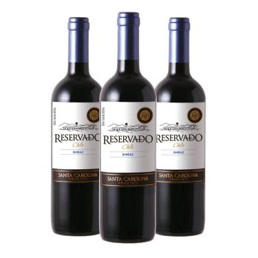 Imagem de Kit 03 Unidades Vinho Santa Carolina Reservado Shiraz 750ml