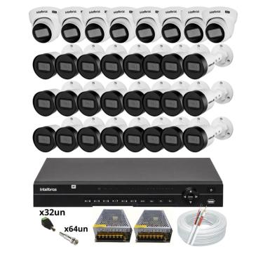 Imagem de Kit Intelbras 32 câmeras de Segurança Vhd 1130 30m Dvr de 32 canais MHDX 1232 Alta Resolução