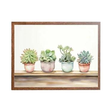 Imagem de Arte De Parede Em Tela Com Folhas Botânicas Verdes, Plantas De Interio