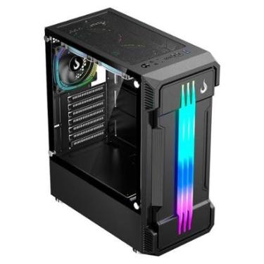 Imagem de Gabinete Gamer Rise Mode Zeus Glass 01, Mid Tower, Led Frontal customizávelSem FANs,- RM-CA-ZE-01-FB-Unissex