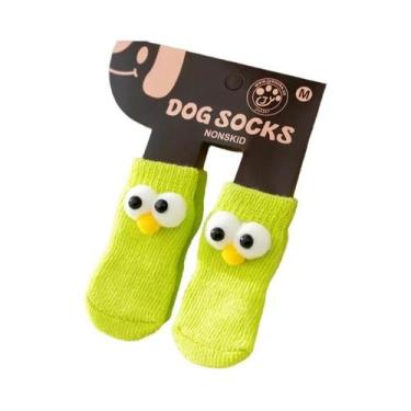 Imagem de Meias De Cachorro Antiderrapantes E Quentes Com Estampa De Desenho Ani