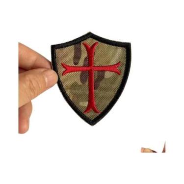 Imagem de Patch Bordado Dos Cavaleiros Templários Cruzados, Braçadeira Tática Mi