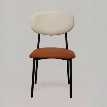 Imagem de Cadeira Estofada para Sala de Jantar Base Fixa Aço Carbono Havana Hope