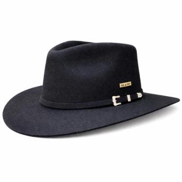 Imagem de Chapéu Feltro Preto Lã Clássico Country Elegante Preto, M